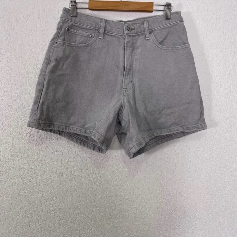 Abercrombie & Fitch Grey Denim High Waisted The Dad Shorts